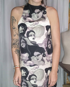 Painting faces halter dress